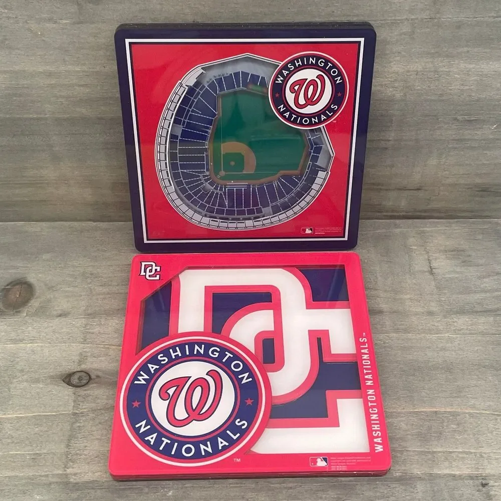 Washington Nationals DC Emblem & Baseball 3D Stadium Coasters MLB Fans